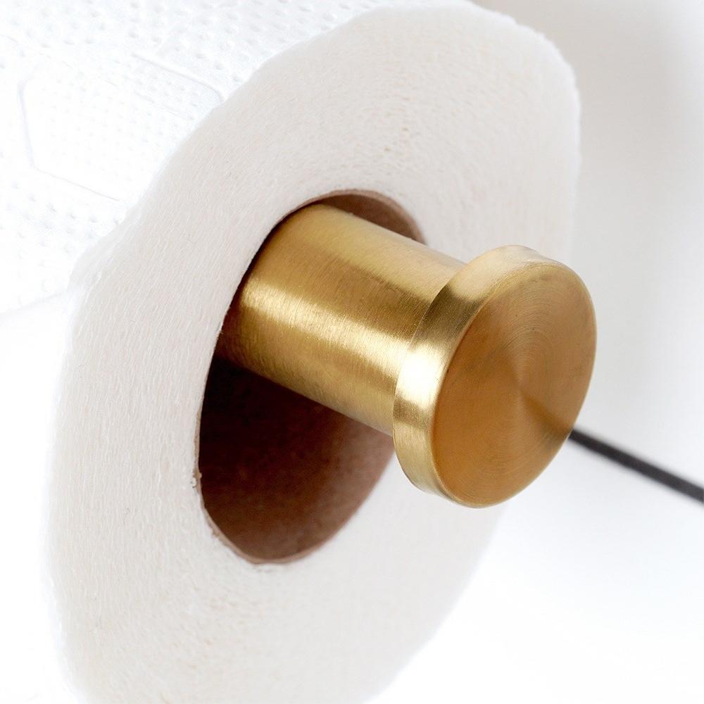 Uchwyt na papier toaletowy Ścienny Samoprzylepny Haczyk łazienkowy Złoty