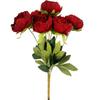 Burgundy Artificial Peony Bouquet - 7 Pieces, Height 48cm