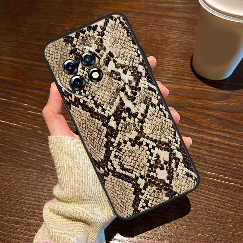 Snake Skin Print Case For OnePlus 15R 13R 12R 10R 8T 10T 13T 15 13 12 11 9 10 Pro Nord CE 5 4 3 2 Lite N20 N30