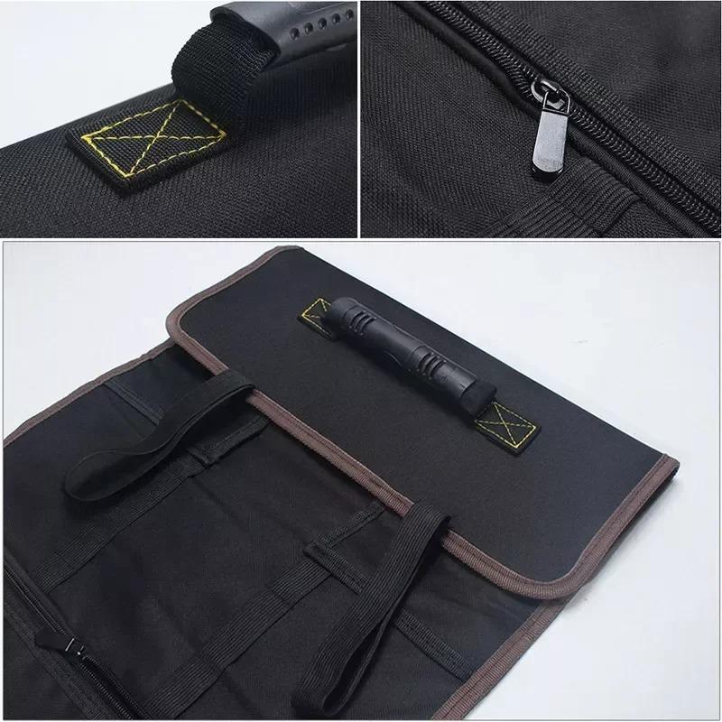 Multifunction Roller Tool Bags Oxford Canvas Practical Handles Bags Chisel Electrician Carrying Toolkit Instrument Package Case.