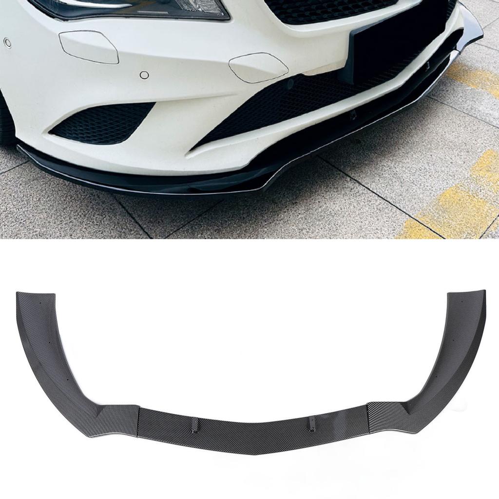 Front Bumper Lip Spoiler 3 Section Type Resistant Upgrade Racing Look Bumper Lip Splitter Body Kit for CLA-Class C117 X117