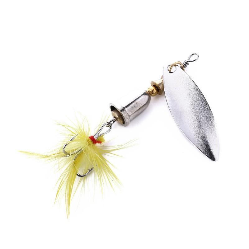6g Metal Spinnerbait Fishing Lure With Feather Flash Blade Bass Pike Perch Freshwater Saltwater