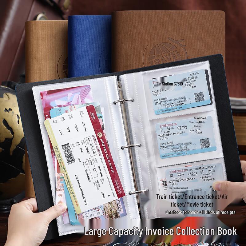 Longjie Loose-Leaf Ticket & Receipt Collector Album
