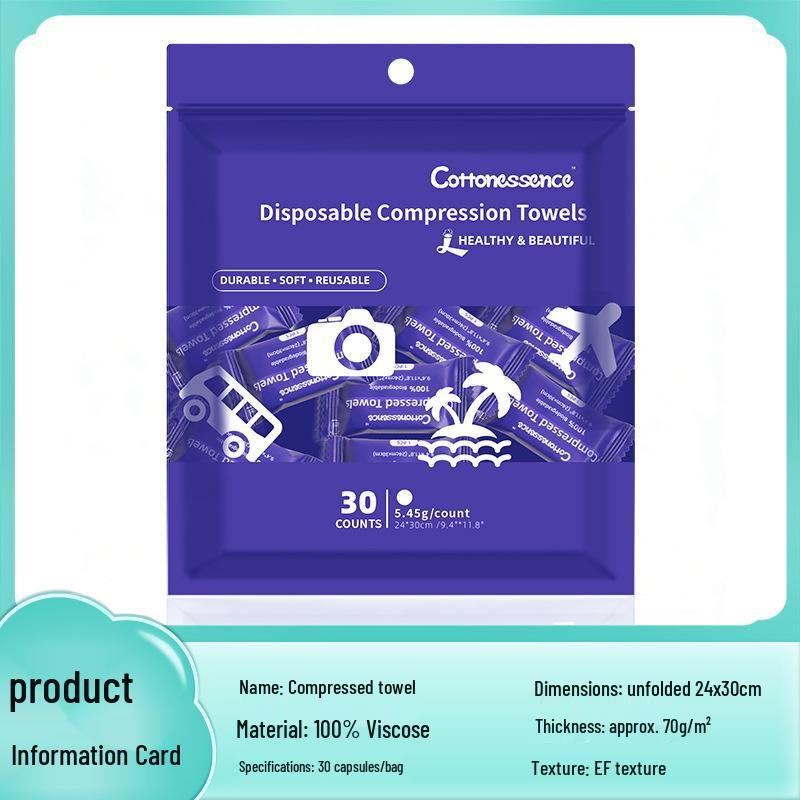 Lingettes Visage Compactes Emballées comme des Bonbons, 30 pièces/6 pièces - Lingettes Nettoyantes Jetables Portables