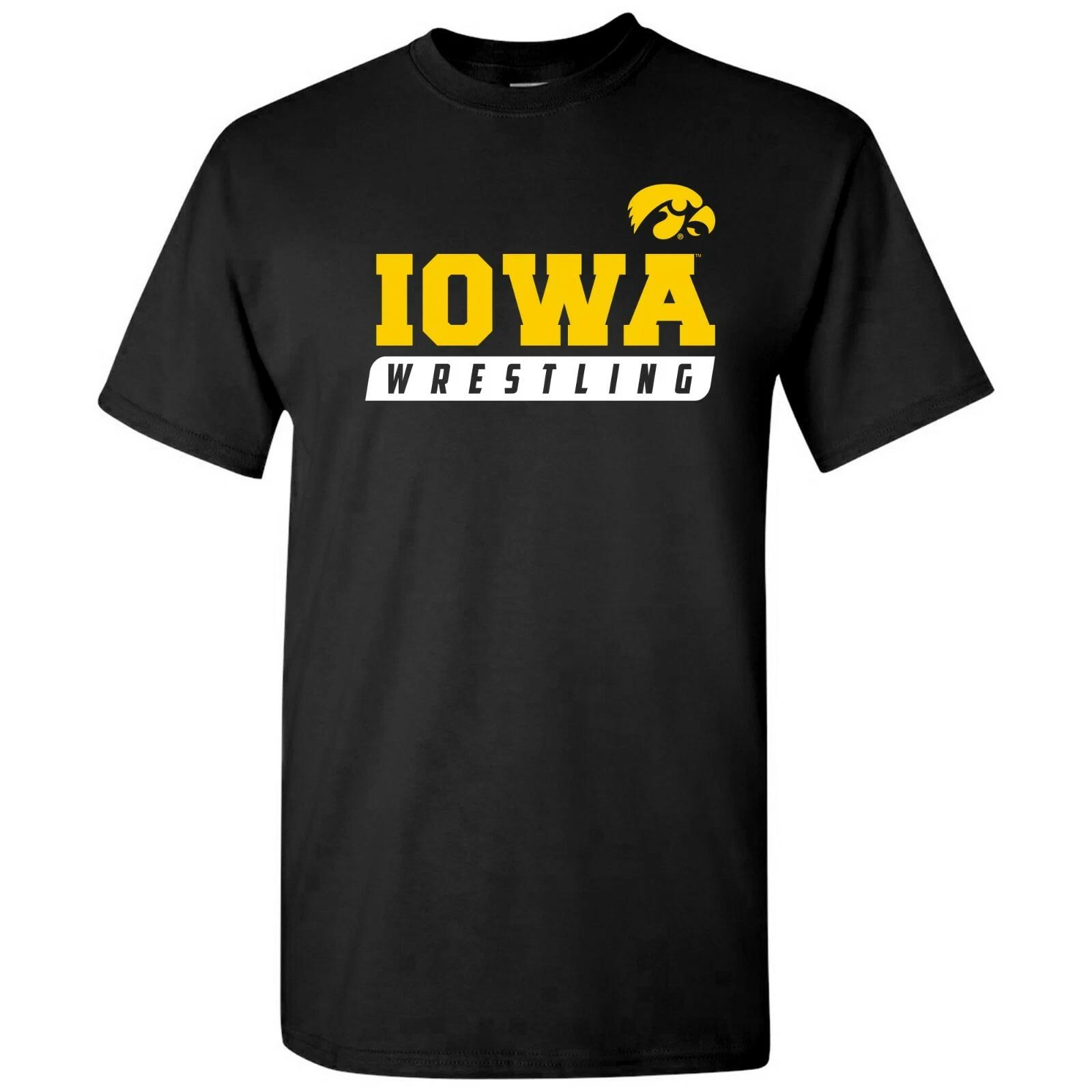 Iowa Hawkeyes Wrestling Slant T-Shirt - Black M