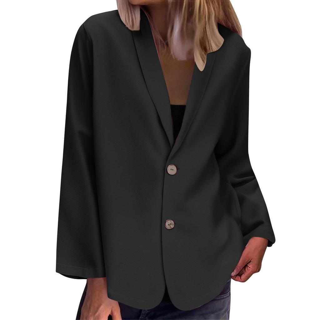 Women's Fashion Solid Color V-neck Long Sleeve Button Casual Cardigan Coat