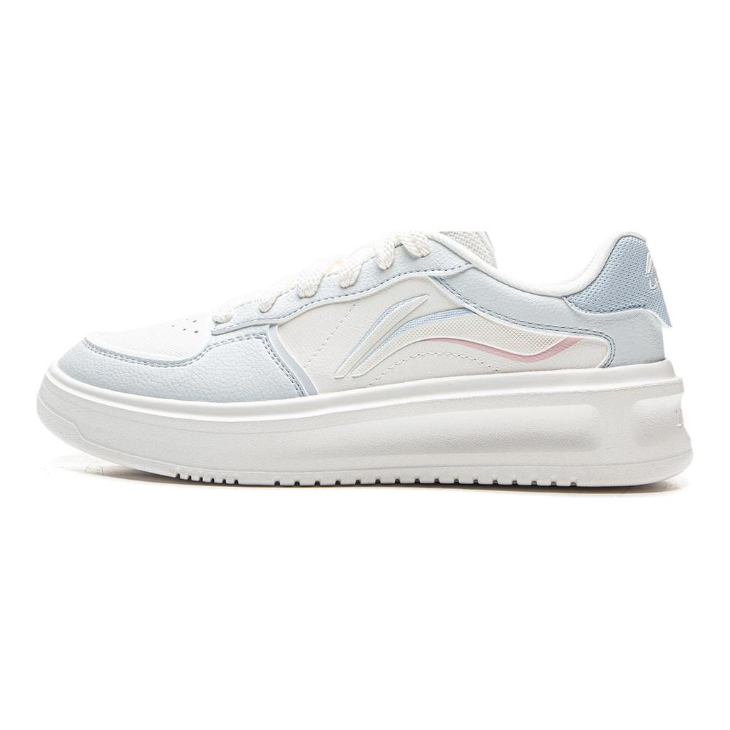 Li Ning Lantern Festival Synthetic Leather Abrasion Resistant Breathable Low top Skateboard Shoes Women's Blue White AGCV316-2