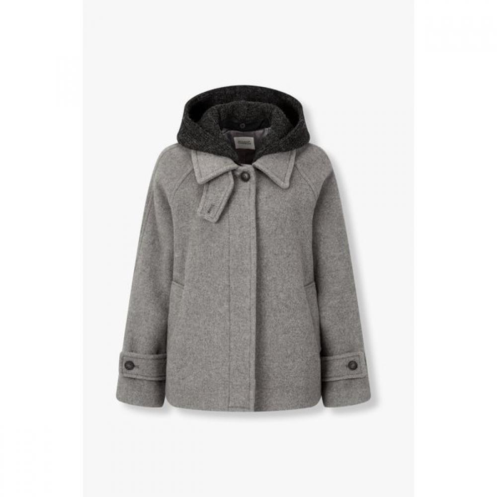Tomboyx Knit Hood Point Wool Short Coat 9175413993 Charcoal (85)/ONE SIZE(OS)