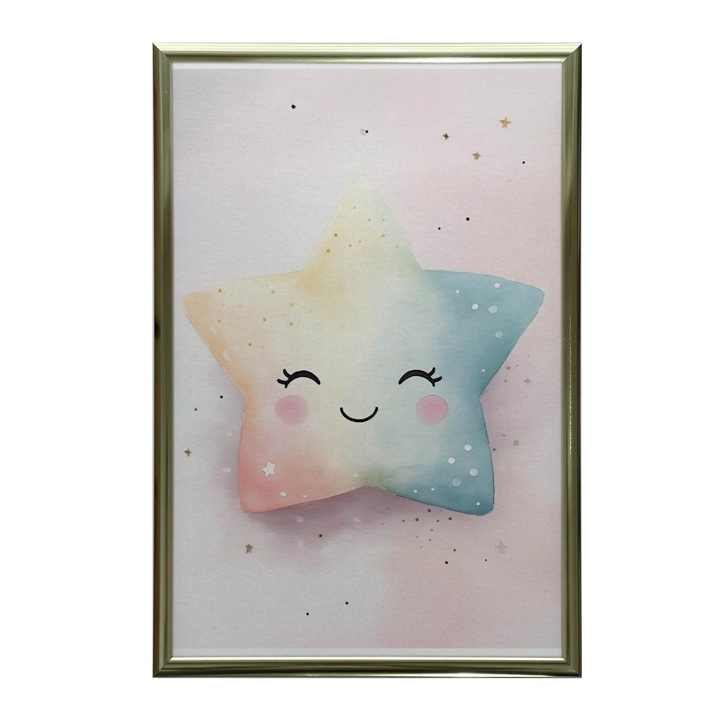 Pastelowa Gwiazdka Radości Pastelowa Gwiazdka Radości, 50X70 Cm, Bez Ramy, Płótno Premium Na Blejtramie