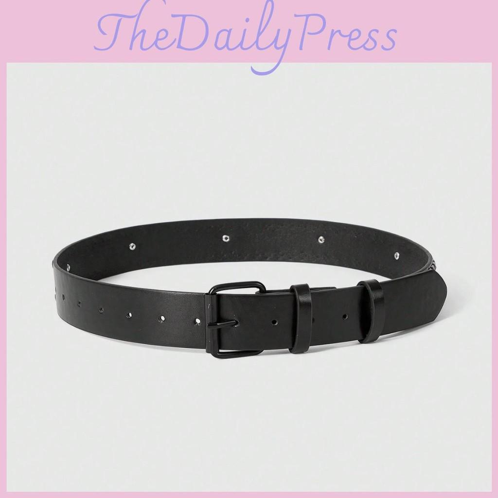 Style Bow Metal Buckle Belt With Circular Embellishments Casual Pants Jeans