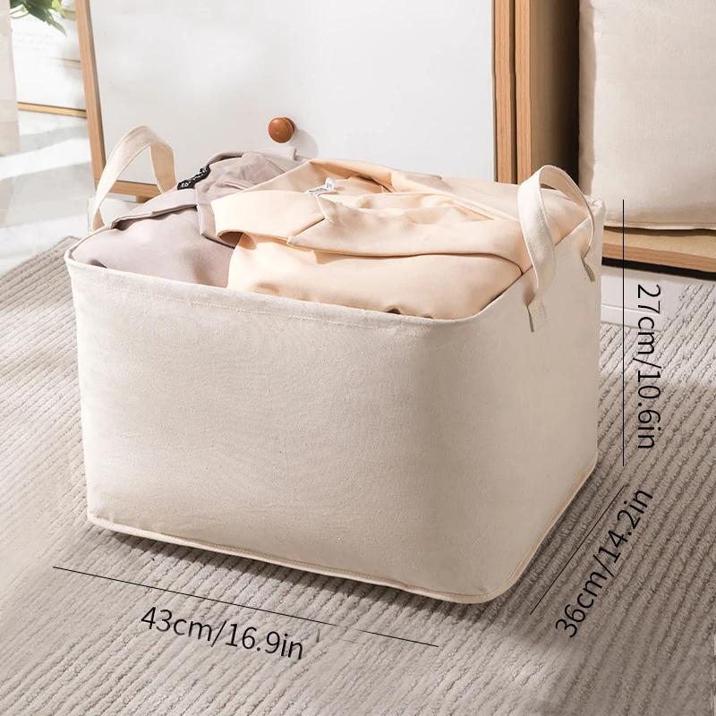 Cotton Linen Storage Basket Foldable Clothes Storage Bag Sundries Toy Organizers Wardrobe Cabinets Laundry Basket Hamper