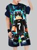 2025 new Block Man Digital Printing Cross Border Children's Clothing Casual Short Sleeved T-shirt Boys' Clothing