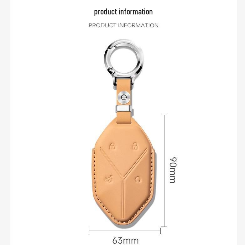 Leopard Titanium 7/3 Denza B8 Car Key Case with Hanging Buckle