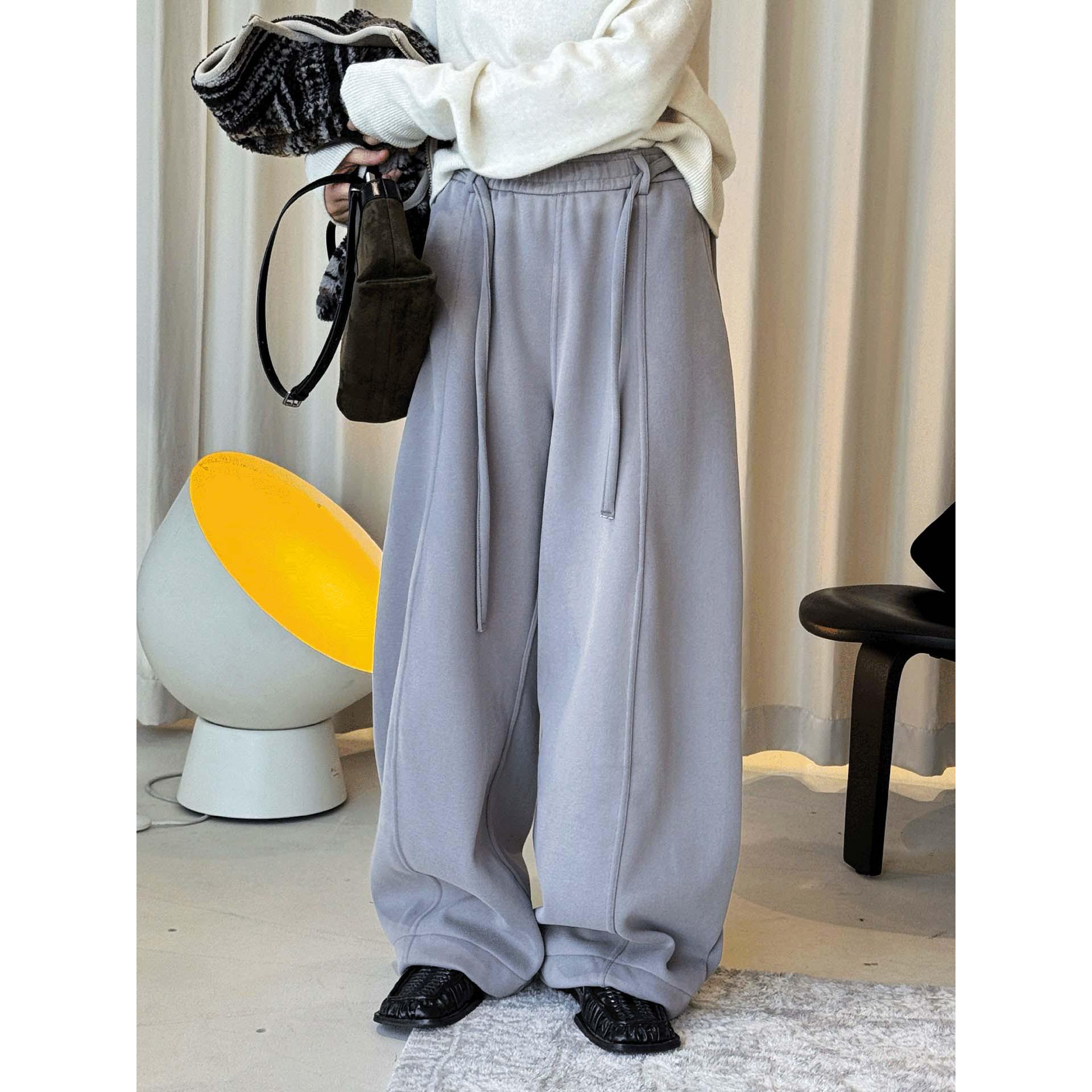 Xu Man Women s Winter Korean Style Velvet Wide-Leg Pumpkin Pants Medium