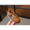 Fashion Little Girls Solid Color British Style Soft Sole Non Slip Leather Shoes