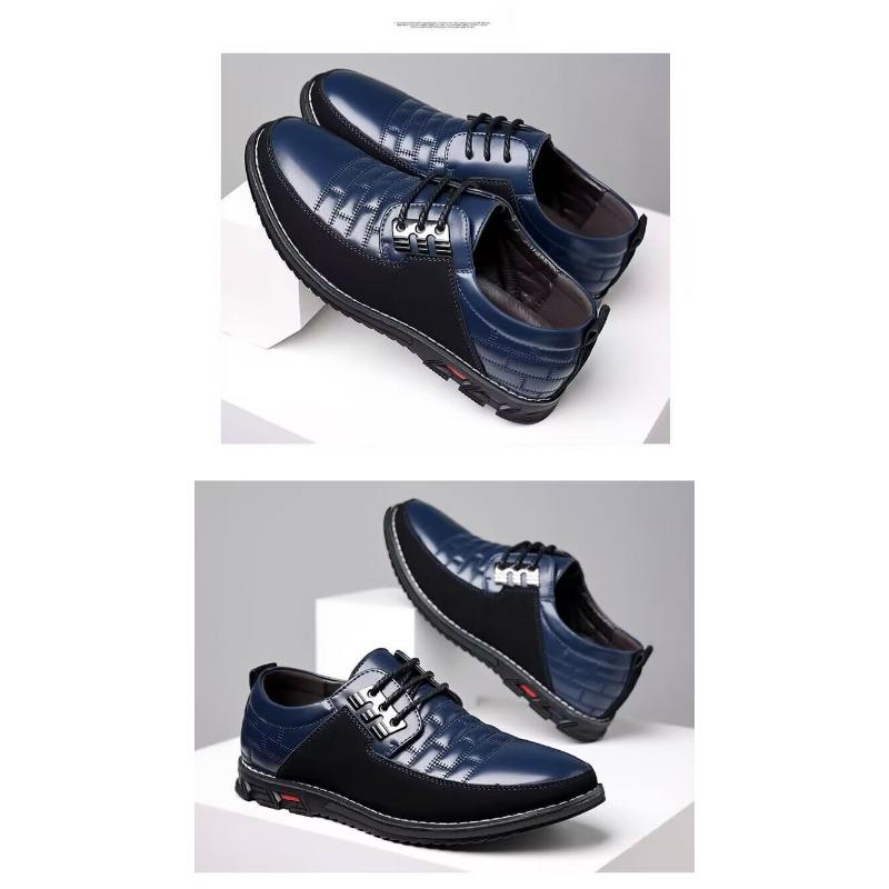 Zapatos Casuales de Hombre de Punta Redonda, Zapatos Casuales de Cordones Frontales, Zapatos Casuales de Hombre de Tacón Plano