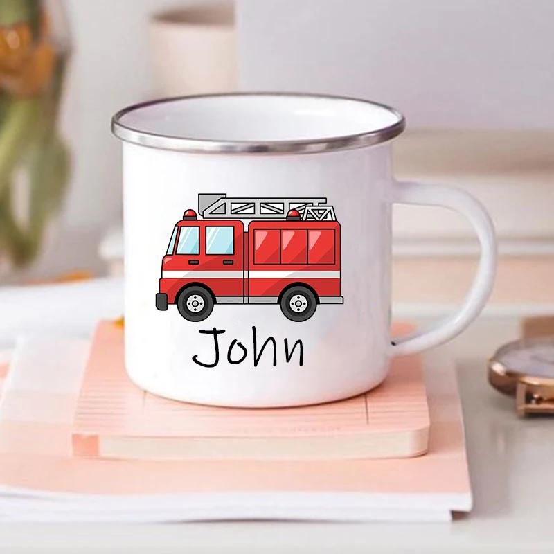 Personalized Mug for Kids Hot Chocolate Custom Car with Name Mug for Boys Kids Handle Mugs Birthday Party Favors Children's Gift
