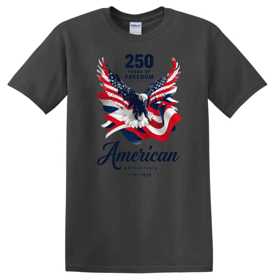Home Of The Brave T Shirt Eagle 1776 2026 250th Anniversary USA Flag Retro Tee S