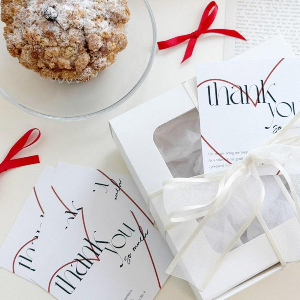 Best Pack Love Thank You Photocards 8 x 8 cm, Red, 40 pcs