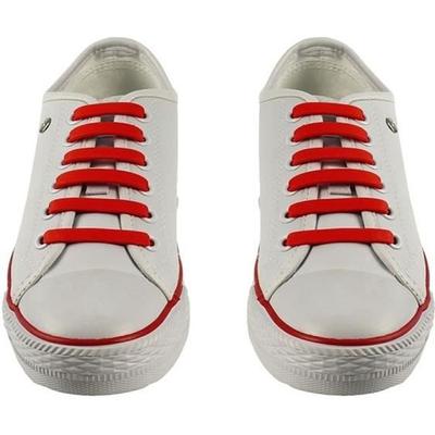 Elastic Shoelaces - No Tie - Red - 100% Silicone - Unisex - Easy To Tie