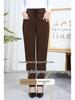 Mom's Winter Style High Waist Corduroy Cotton Pants for Middle-Aged and Elderly Women - Loose, Plus Velvet, Straight Leg
