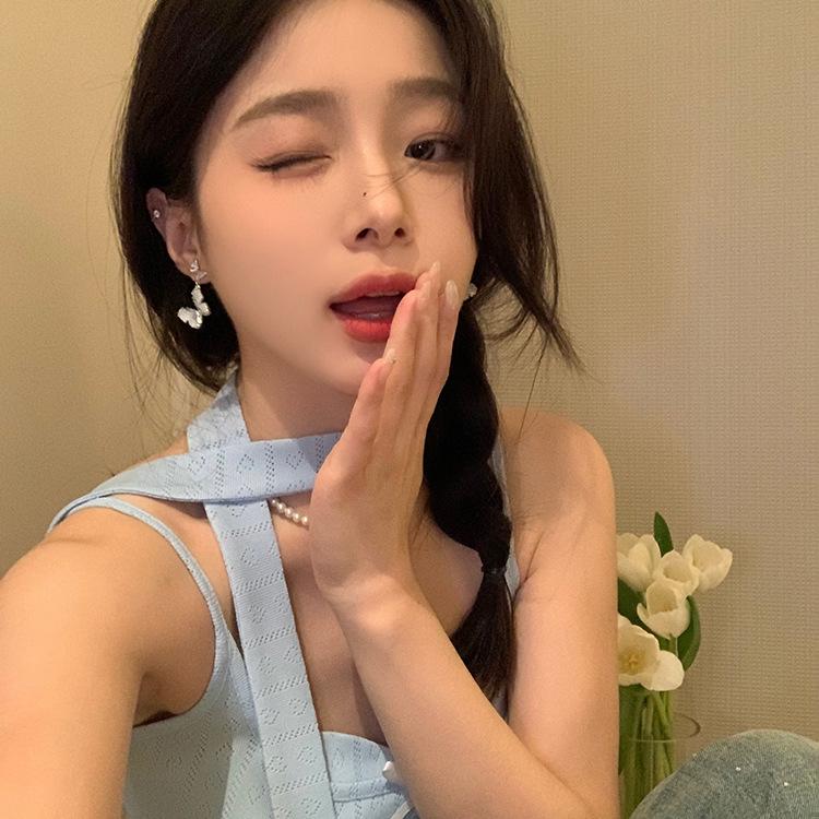 Crushed Ice Butterfly Clip-On Earrings - Elegant Summer Style, No Piercing Needed.