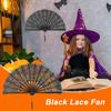 Ladies Lace Hand Fan Black Folding Fan Victorian Hand Fan for Wedding Party Favor Gift Dance Fan Ornament Halloween Party Supply