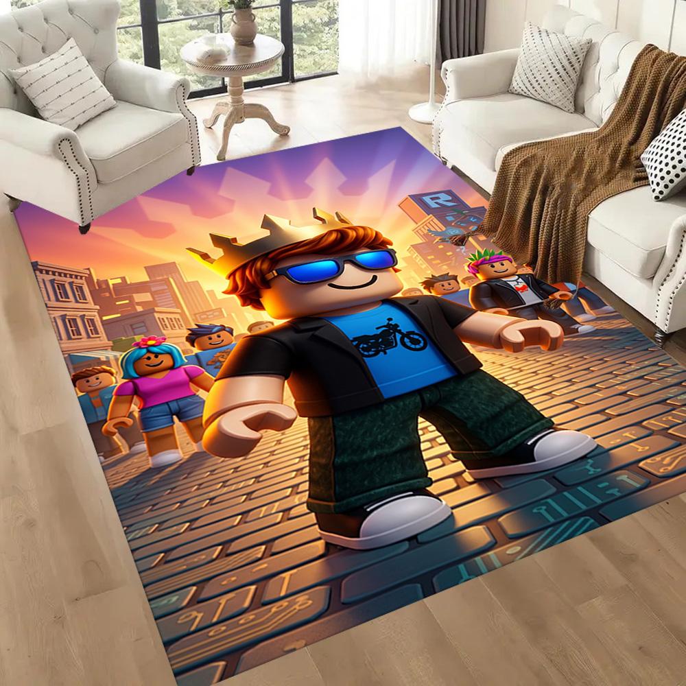 Roblox 81 Floor Rug Office Rug Suitable for Foyer Playrooms Balcony Living Rooms Anti-slip Rug Office Home Decor Perfect Gift for Women/Men