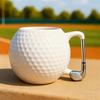 Golf Club Handle Mug Golf Ball Texture Spacious Capacity Golf Cup Sports Ball Mug Golf Enthusiast Gift Drinkware