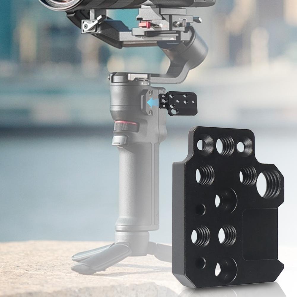 Gimbal Mounting Plate with 1/4 3/8 Hole Cold Shoe Mount Camera Gimbal Bracket for DJI Ronin RS3/RS2/RSC2/SC/S Gimbal Mount Plate