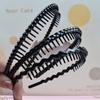 Simple Black Plastic Headband for Women, Versatile, Suitable for Washing Face, with Teeth To Press Hair, Non-slip Headband/hair Clip