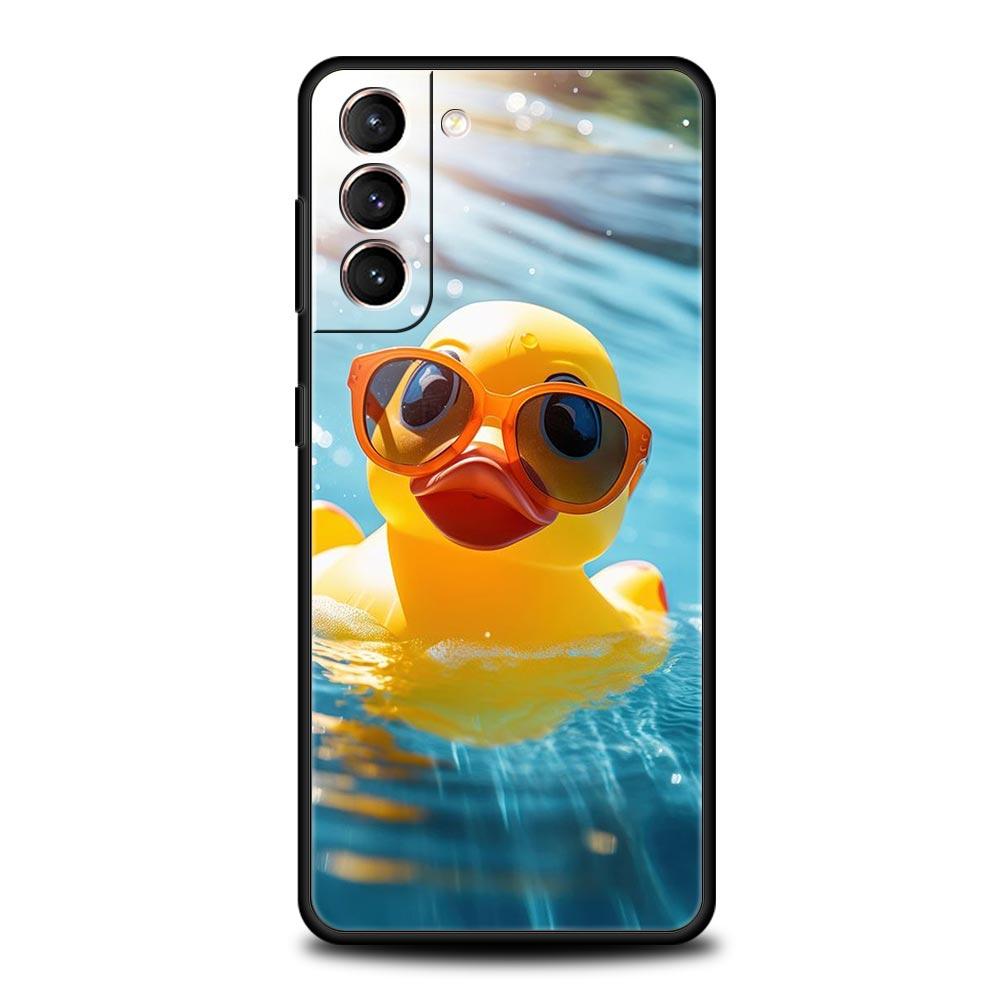 Cartoon Duck Phone Case Cover for Samsung Galaxy S26 S25 S24 S23 S22 S20 S21 FE Ultra S25 Edge Plus 5G Soft TPU Shell Fundas Bag