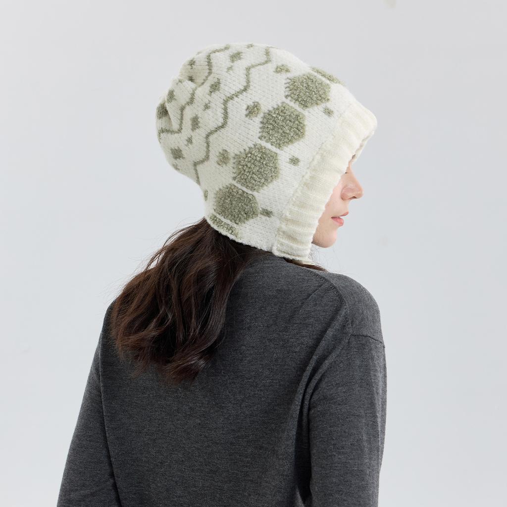 DIMANAF Winter Autumn Women Hat Floral Thick Knitted Hat New Lady 2025 Fashion Thick Warm