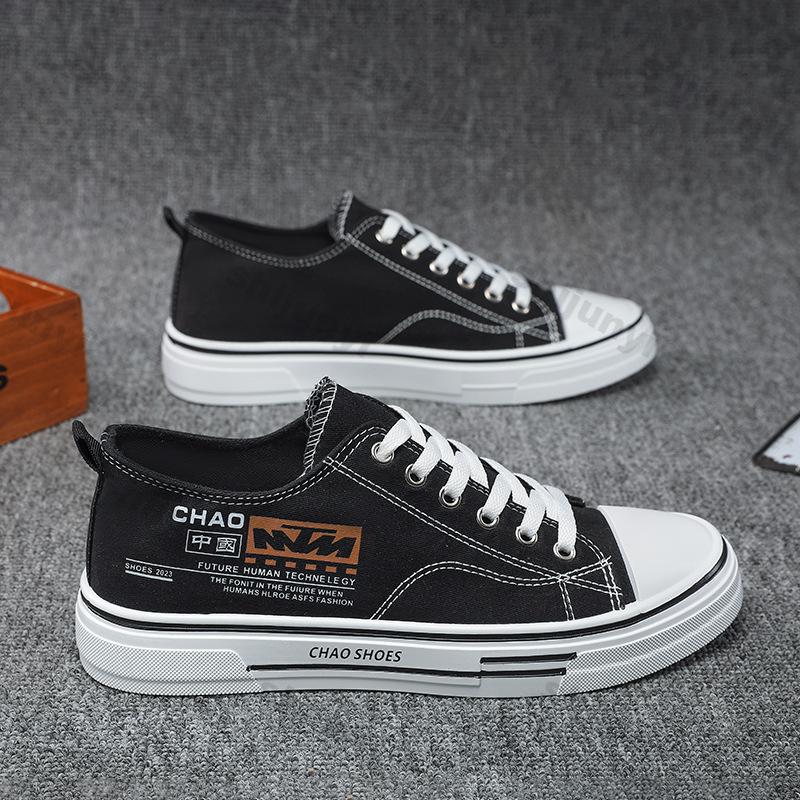 Fashion Men's White Canvas Shoes 2025 Spring Summer Fashion Sewing Casual Flats Lace Up Height Increase Comfortable Non Slip Sneakers