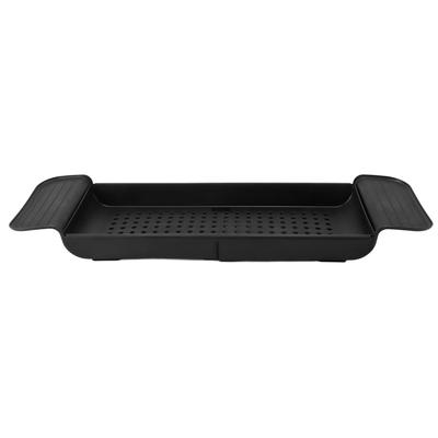 Mensola per Vasca da Bagno Attraverso la Vasca Estraibile in Plastica Sopra Rack Porta Asciugamani Libri Organizer Storage Nero