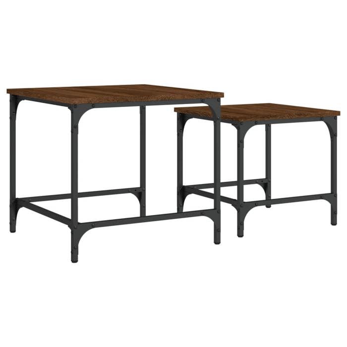 VidaXL Tables basses gigognes 2 pcs chêne marron bois d'ingénierie 838922
