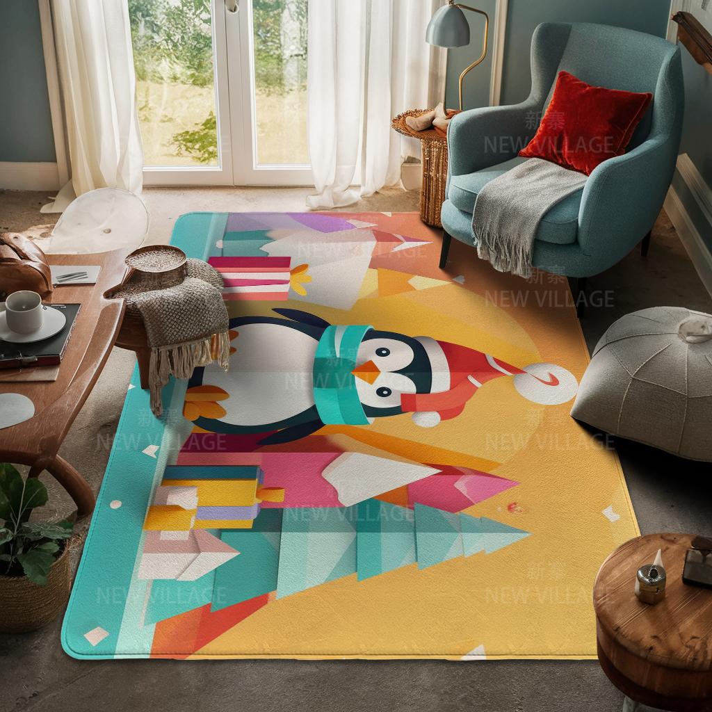 House Entrance Carpet Home Door Mat Living Room Bath Foot Bathroom Non-slip Water Absorption Rugs Bath Merry Christmas Winter