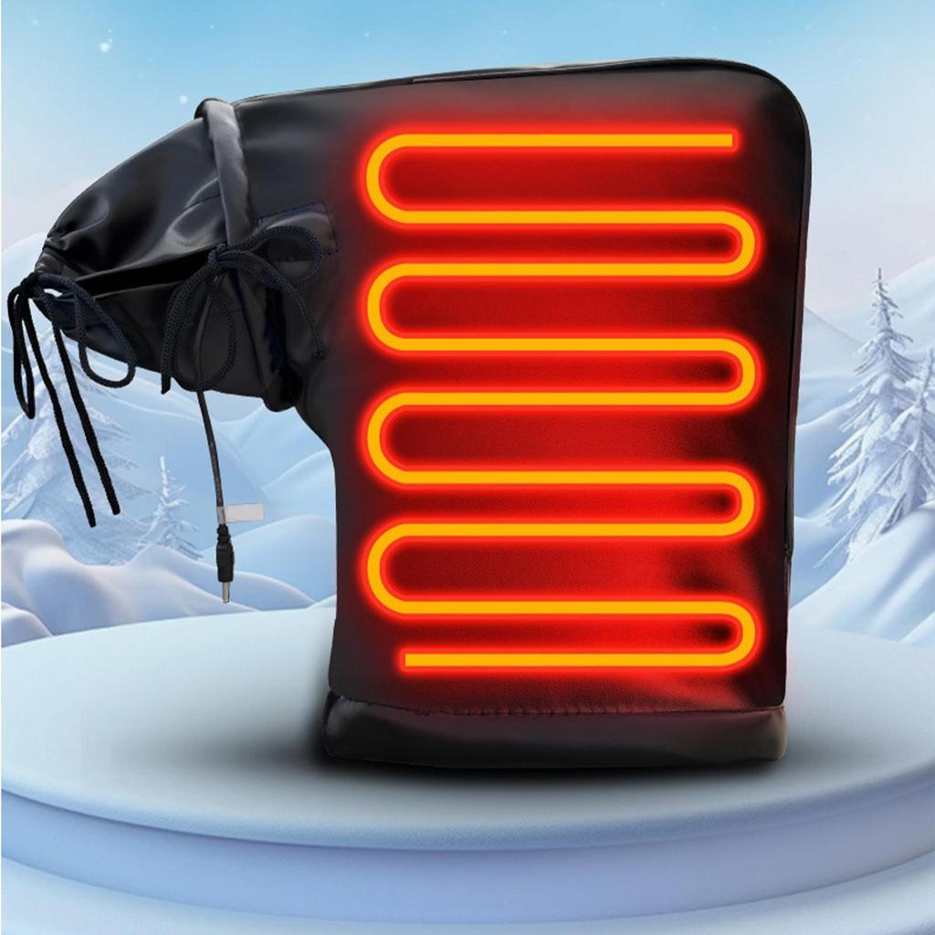 Heated Motorcycle Handlebar Gloves Windproof Hands Warmer Motorcycle Handlebar Warmers Mittens For Scooters ATVs Snowmobiles