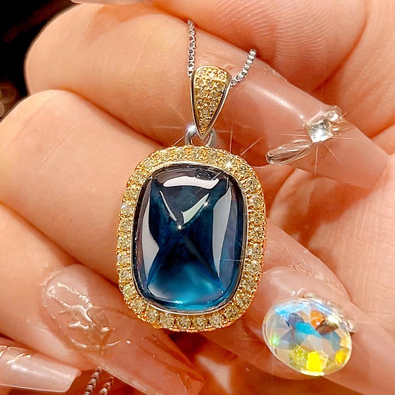 Autumn And Winter Jewelry Simulation Blue Spinel Sugar Tower Retro Jewelry Set 12 * 16-10 * 12