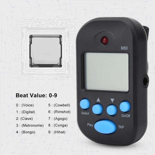 DOACT Mini Digital Beat and Tap Function M50 Tempo Metronome, Multi-Function Digital Metronome, Easy To Use, Ideal for Instrument Practice and Band Pe