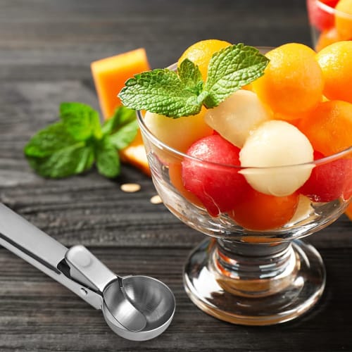 Stainless Steel Spherical Ice Cream Scoop for Fruit Digging, Meatball Making, and Other Cooking Tools (Large Color Box Package)