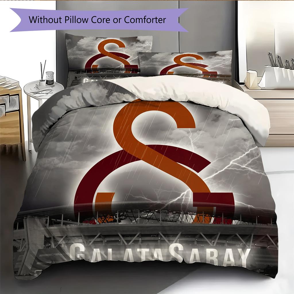 Galatasaray FC Pattern Bedding Home Decoration Birthday & Festival Gift (1 * Duvet Cover + 2 * Pillowcase, Without Core)
