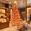 DIY Holiday Fabric Tree Decor Lighted Christmas Kit, Hanging Ornament Set Space Saving for Window Wall, Handmade Craft with LED Lights Luminous
