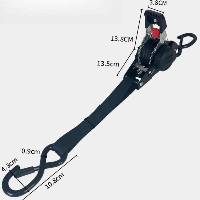 3M Auto Retractable Ratchet Tie Down Starp Belts Double Hook Universal Motorcycle Tools Convenient Fast Binding Prevent Falling