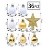 36Pcs Electroplated Christmas Ball Pendant Glitter Special-shaped Plastics Christmas Tree Topper DIY Multicolor