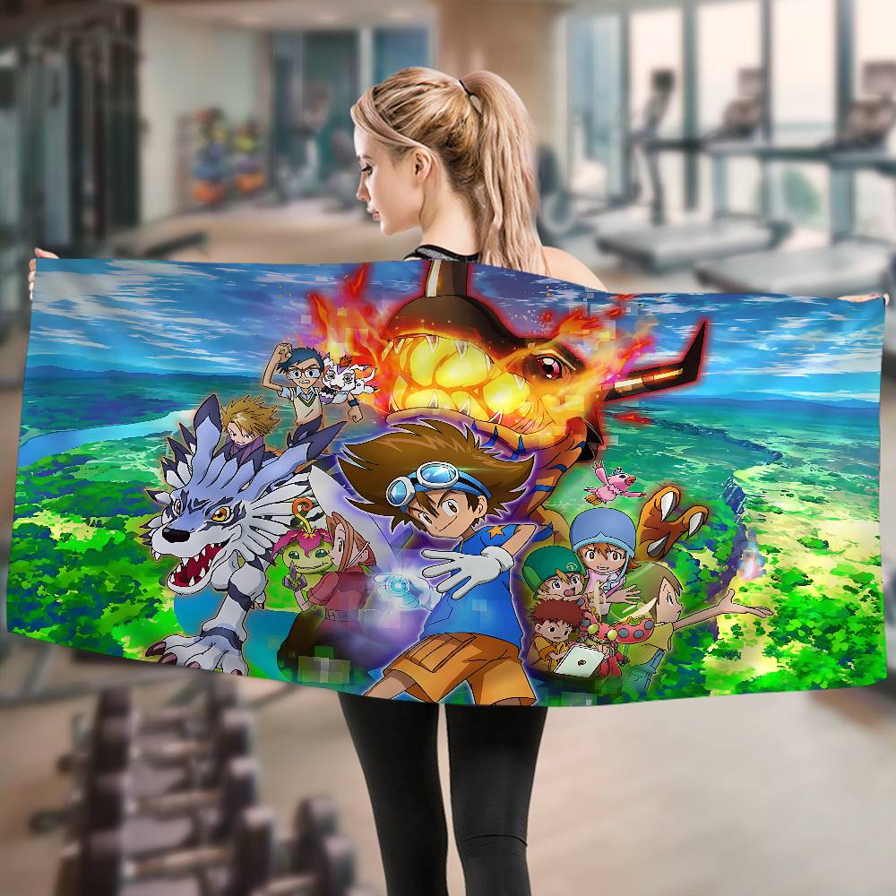 Digimon Adventure Monster Game Beach Towel Colorful Bath Towels For Girl Microfiber Quick Dry Sand Free Beach Yoga Spa