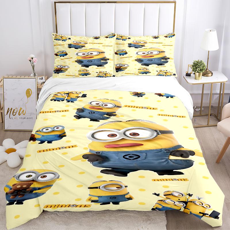 3Pcs Despicable Minions Bedding Sets For All Sizes New 3D Printed Bed Cover Comforter Duvet Cover Pillowcase Bedroom Decoration