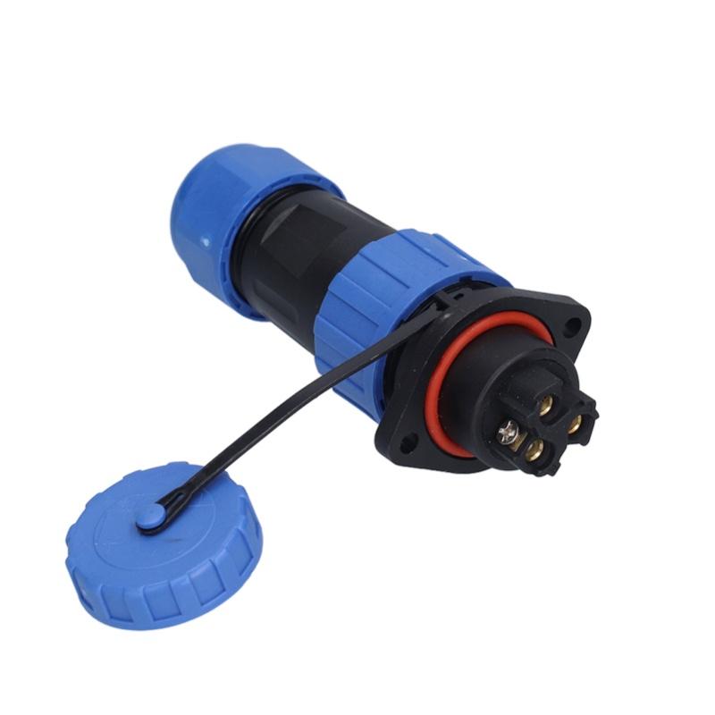 IP68 Waterproof Plug Socket Flange Butt Terminal Aviation Power Connector 250V 612mm LP20(3 Pin )