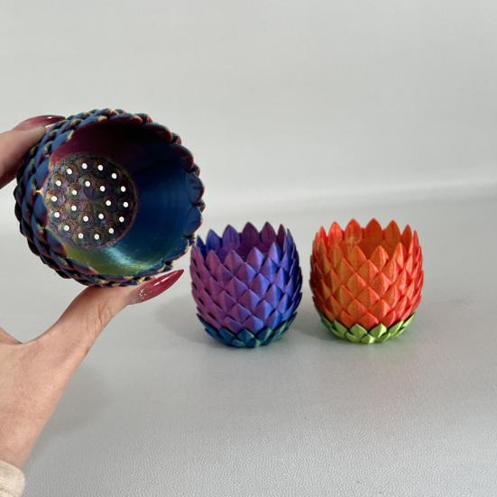 3D Printed Dragon Scale Flowerpot with Drip Tray Indoor Outdoor Succulents Herb Plants Planter Pot Container with Drainage Hole Home Garden Decoration