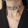 Y2k Sweet Cool Punk Puppy Footprint Tag Leopard Pattern Horse Hair Choker Collar Leather Neck Belt Party Necklace